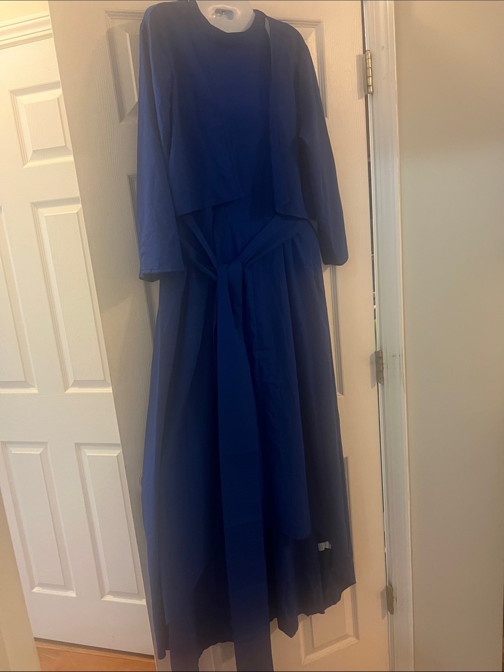 Royal Blue Maxi Dress with Waist Tie